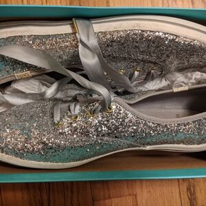 Kate Spade silver sparkle Keds Women's 9